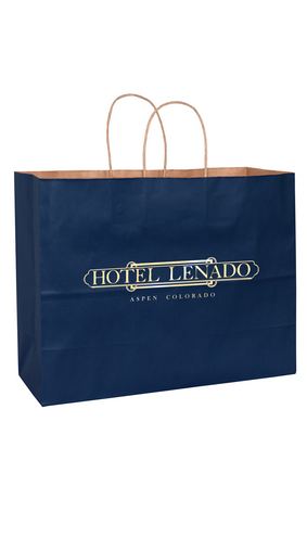 Custom Printed Matte Color Paper Shopper Tote Bag (16"x6"x13") - Foil Stamp - 4M16613-FS
